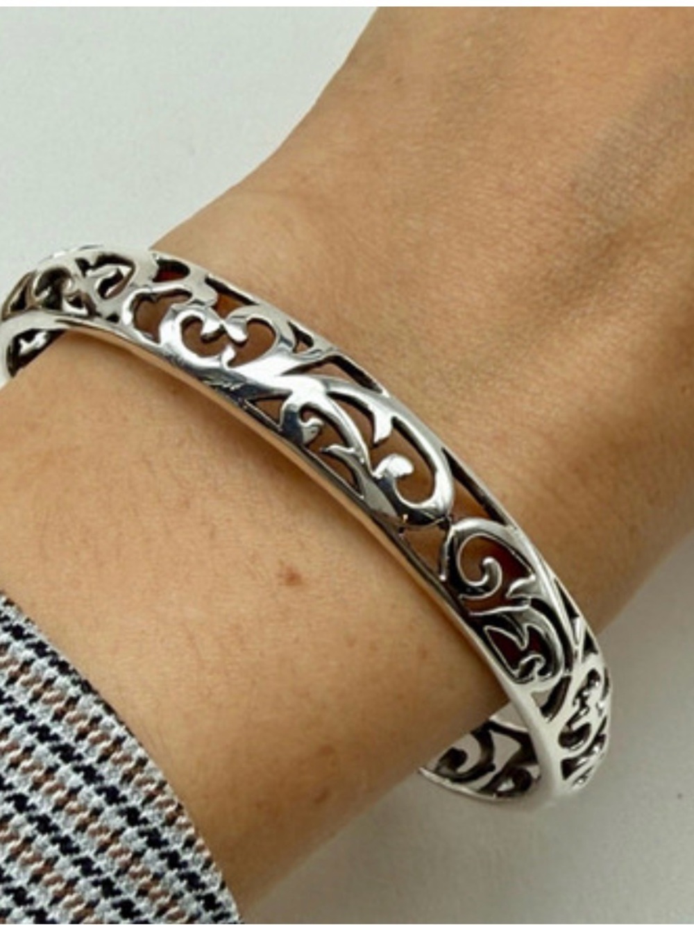 New Brighton Silver Filigree Bangle Bracelet